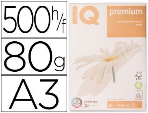 Papel fotocopia iq premium din a3 80 gr embalagem de 500 folhas , Iq premium , 75312 , 9003974420332